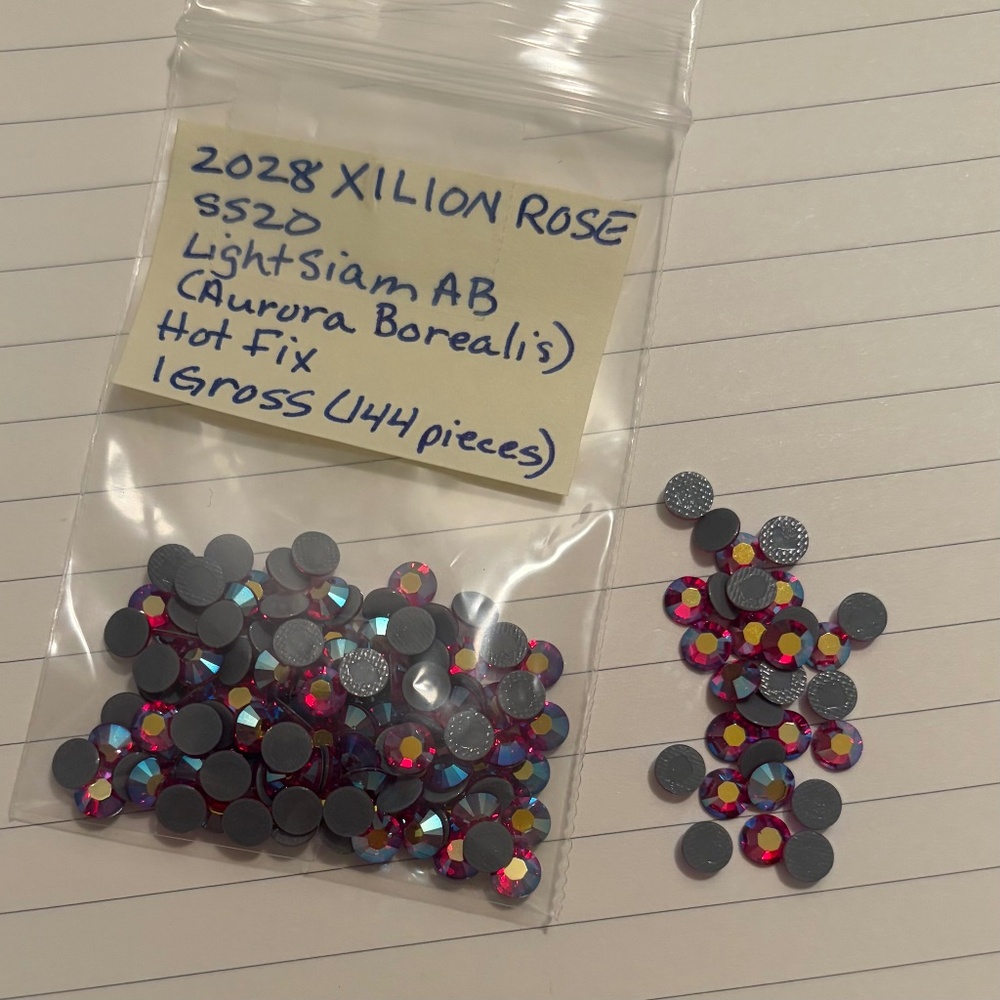 Swarovski • Color: Lt. Siam AB, 2028 XILION Rose Hotfix Rhinestones